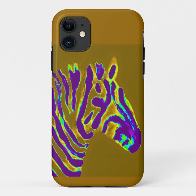 Zebra Wildlife Lila gestreift Case-Mate iPhone Hülle (Rückseite)