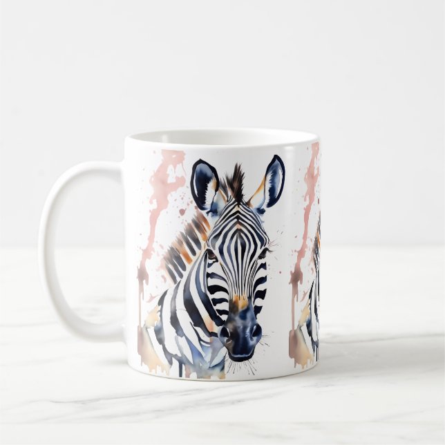 Zebra Wildlife & Nature Water Color Set Kaffeetasse (Links)