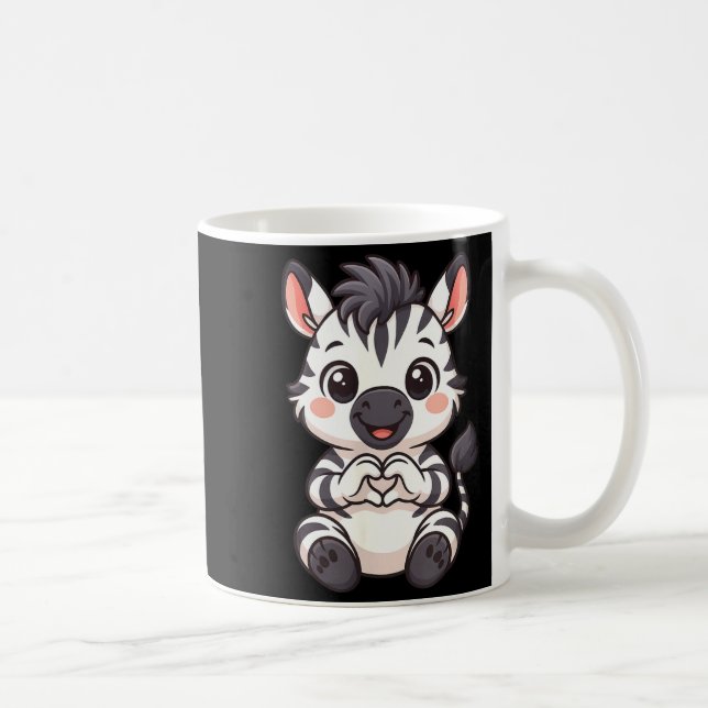 Zebra with heart women girls kids heart cute zebra kaffeetasse (Rechts)