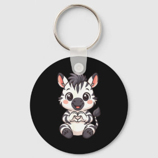 Zebra with heart women girls kids heart cute zebra schlüsselanhänger