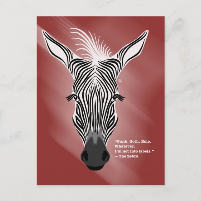 Zebra without Labels Postcards Feiertagspostkarte (Vorderseite)