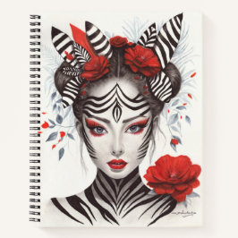 Zebra Woman - preisgekrönter Pop Art Notizbuch