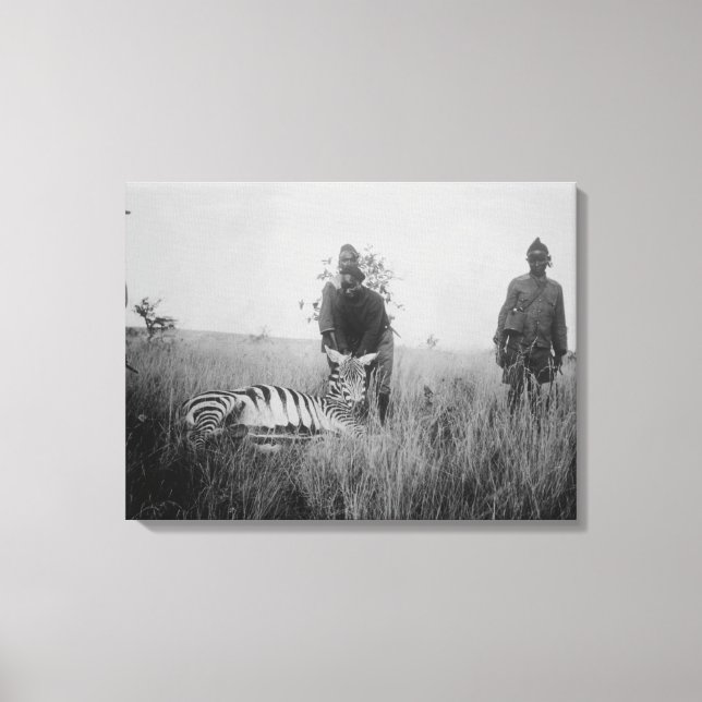 Zebra wurde von Einheimischen in Afrika getötet Fo Leinwanddruck (Vorderseite)