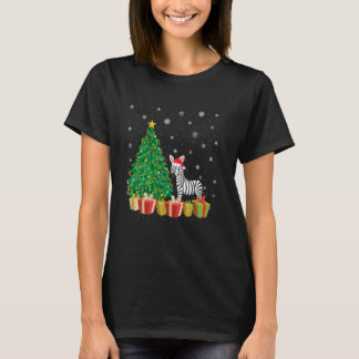 Zebra Xmas Tree Lighting Weihnachtsmannmütze Zebra T-Shirt