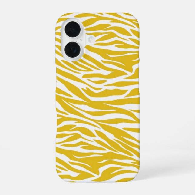Zebra Yellow Stripes iPhone 16 Hülle (Rückseite)