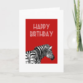 Zebra zeichnete, glücklich zum Geburtstag. Karte