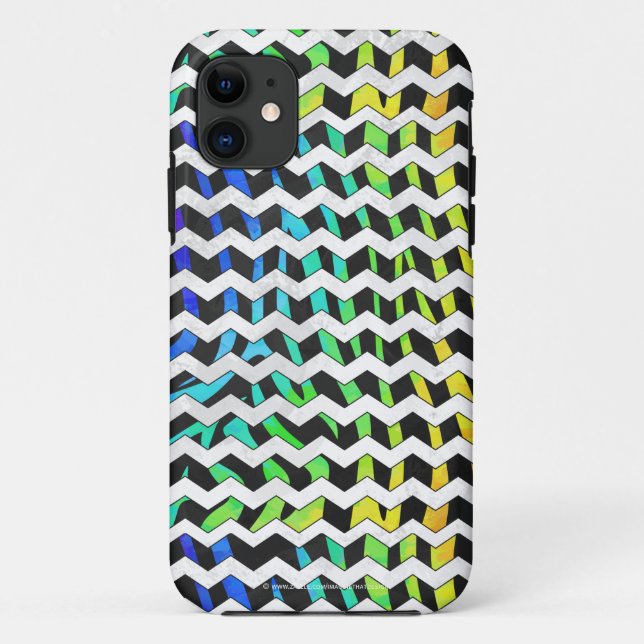 Zebra Zickzack Black and Rainbow Print Case-Mate iPhone Hülle (Rückseite)