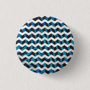 Zebra Zickzack Black und Blue Button