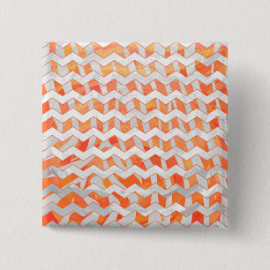Zebra Zickzack Orange und Weiß Button