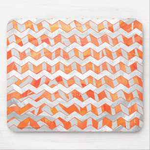 Zebra Zickzack Orange und Weiß Mousepad