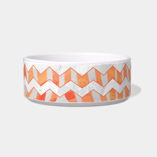 Zebra Zickzack Orange und Weiß Napf