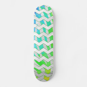 Zebra, Zickzack Regenbogen und Weißdruck Skateboard