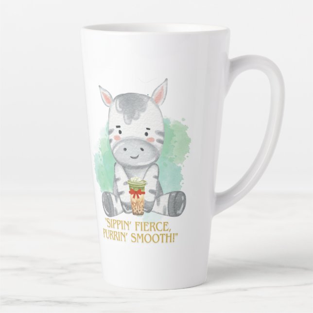 Zebra Zitat Cartoon trinken Bobba Tee Milchtasse (Rechts)