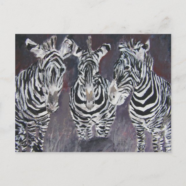 Zebra-Zoo-Kunstgeschenke für Tiere Postkarte (Vorderseite)