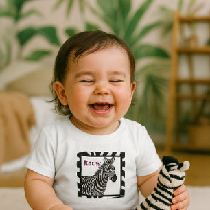 Zebra Zoo Tier Baby Mädchen T-Shirt