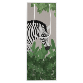 Zebra zwischen Blättern Geschenktüte Für Weinflaschen