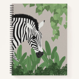 Zebra zwischen Blättern Notizbuch