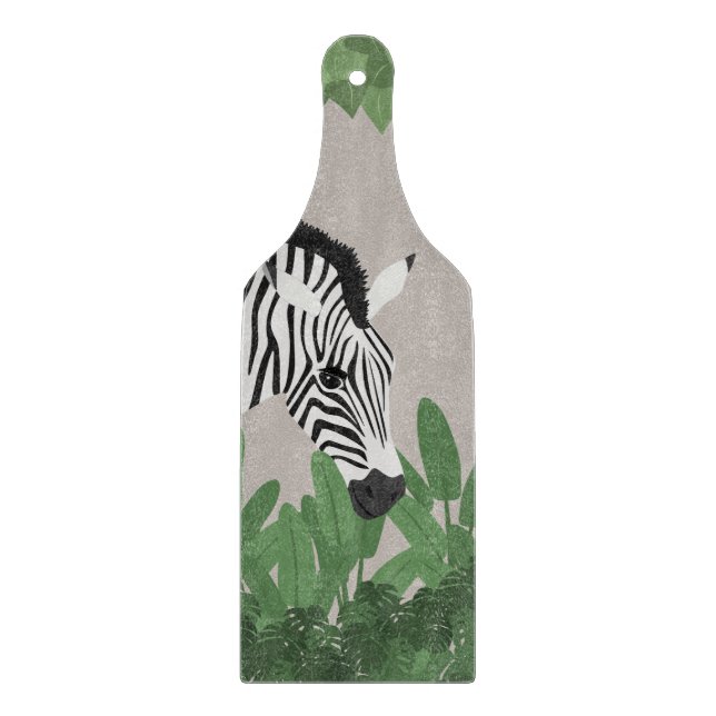 Zebra zwischen Blättern Schneidebrett (Vorderseite)