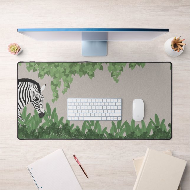 Zebra zwischen Blättern Schreibtischunterlage (Büro 1)
