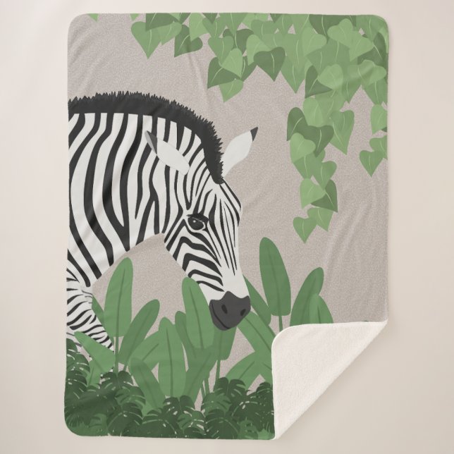 Zebra zwischen Blättern Sherpadecke (Vorderseite)