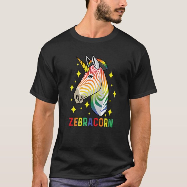 Zebracorn-Bisexuell oder Transgender T-Shirt (Vorderseite)