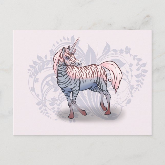 Zebracorn zebra-unicorn postkarte (Vorderseite)