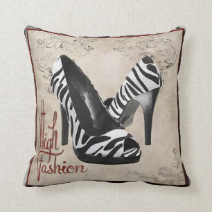 Zebradruck beschuht Kissen, Copyright Karen J Kissen
