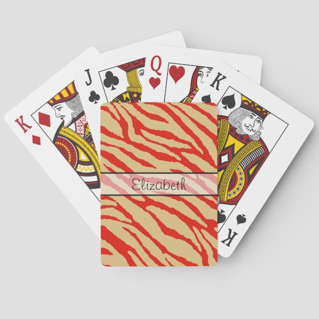 Zebradruck für Retro-Tiere 15 Spielkarten (Rückseite)