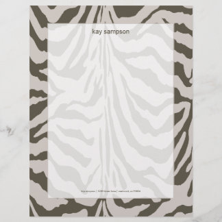 Zebradruck, Retrofarben Grafit + Grau Briefkopf