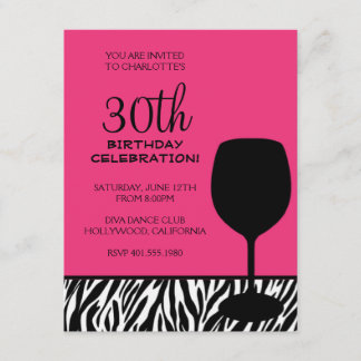Zebradruckwein Geburtstag Einladung