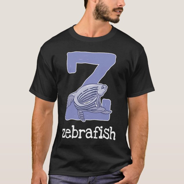 Zebrafish Alphabet Letter Fish  Kids T-Shirt (Vorderseite)