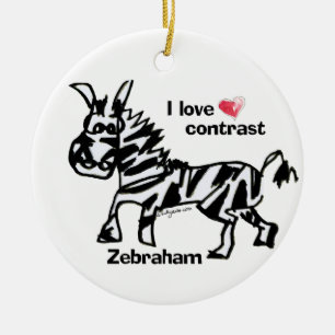 Zebraham-I-Liebe-Kontrast Keramikornament