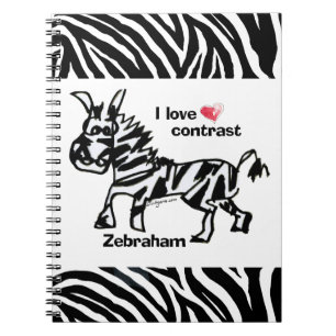 Zebraham-I-Liebe-Kontrast Notizblock