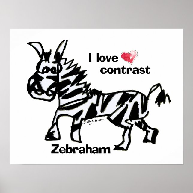 Zebraham-I-Liebe-Kontrast Poster (Vorne)
