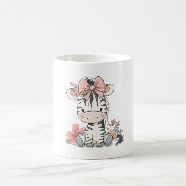 Zebrakalb sitzend mit Band Kaffeetasse (Mittel)