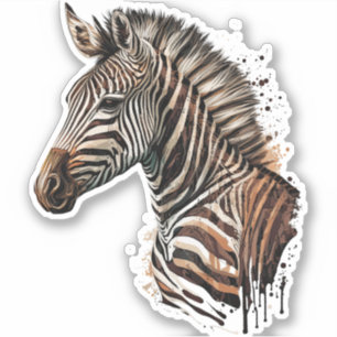 Zebrakopfdekoration Aufkleber