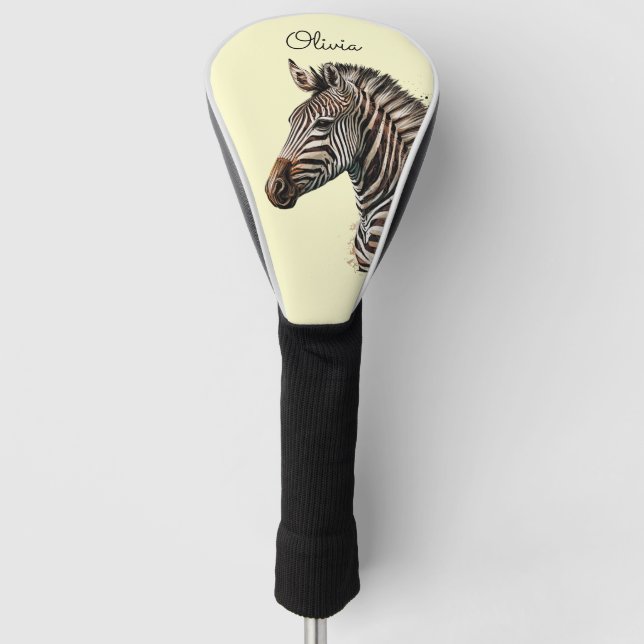 Zebrakopfdekoration Golf Headcover (Vorderseite)