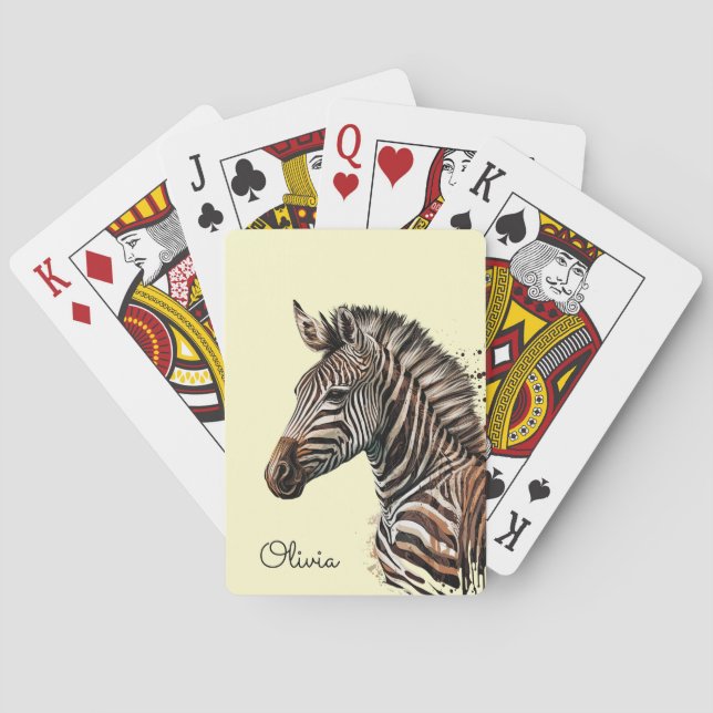 Zebrakopfdekoration Spielkarten (Rückseite)