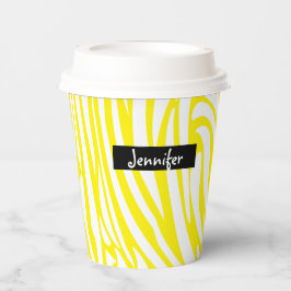 Zebramuster Gelb und Weiß Pappbecher