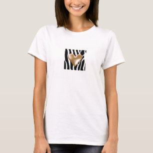 Zebramuster mit Mocha-Herz T-Shirt