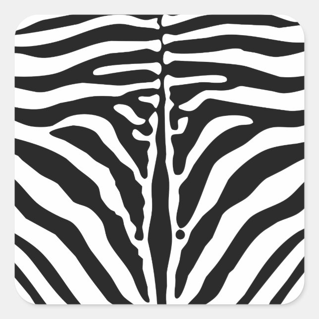 Zebramuster Quadratischer Aufkleber (Vorderseite)