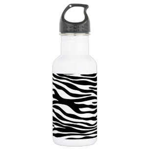 Zebramuster, Zebrastreifen, Schwarz und Weiß Edelstahlflasche