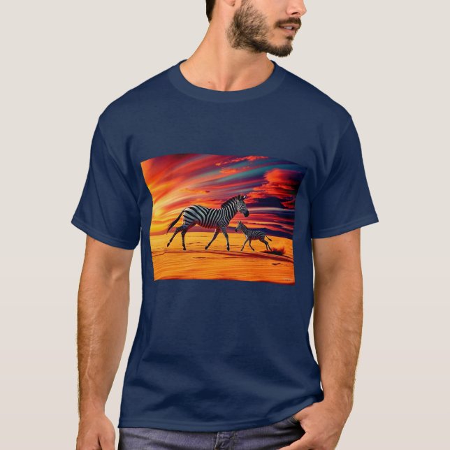 Zebras auf dem Run-T - Shirt (Vorderseite)