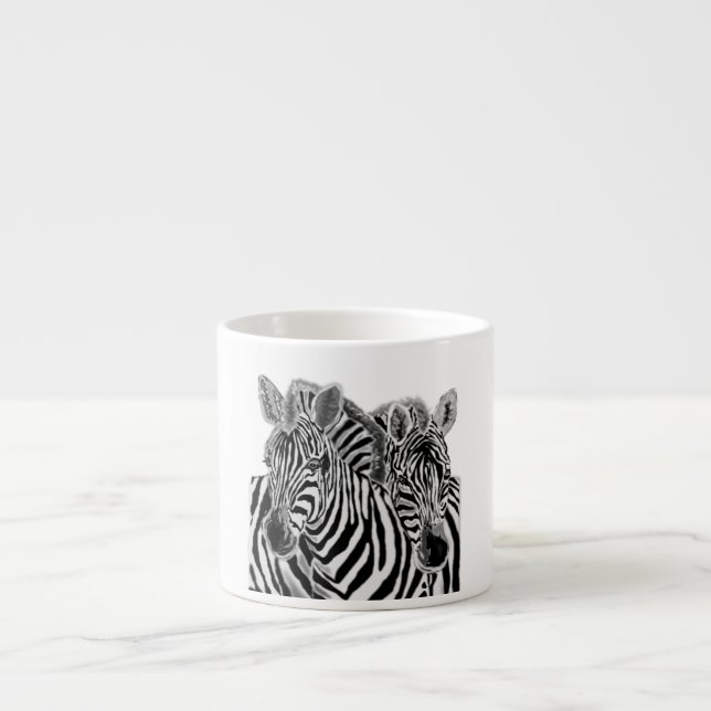 Zebras Couple Espresso Cup - Umarmung Espressotasse (Vorderseite)