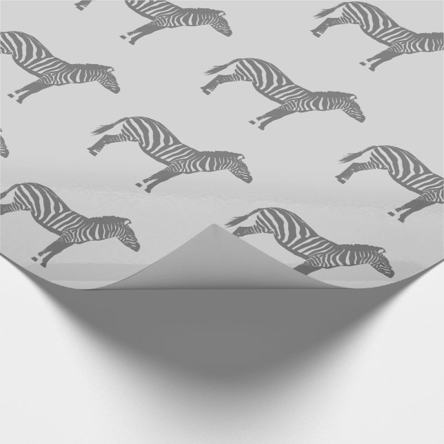 Zebras - Grauschattierungen Geschenkpapier (Ecke)