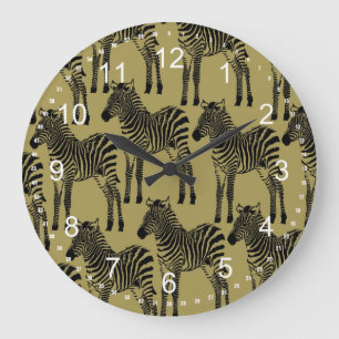 Zebras Große Wanduhr