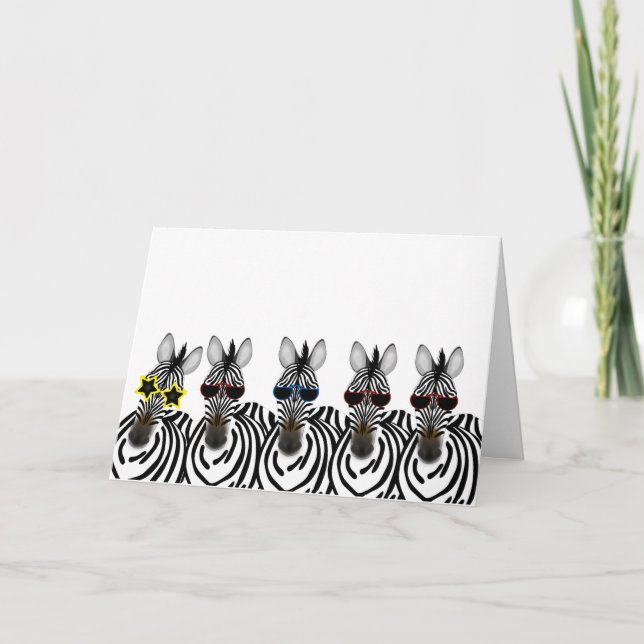 Zebras Grußkarte Karte (Vorderseite)