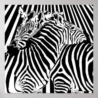 Zebras Hugging Poster für den Handel mit binären O