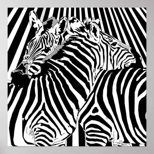 Zebras Hugging Poster für den Handel mit binären O (Vorne)