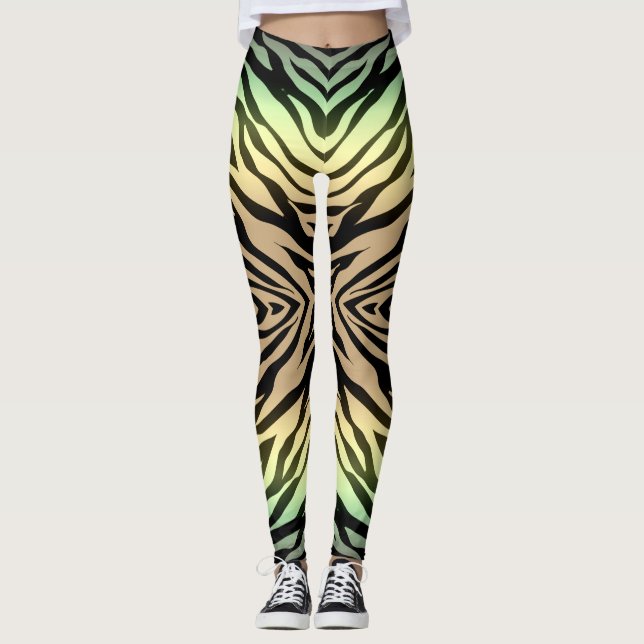 Zebras im Wald Leggings (Vorderseite)